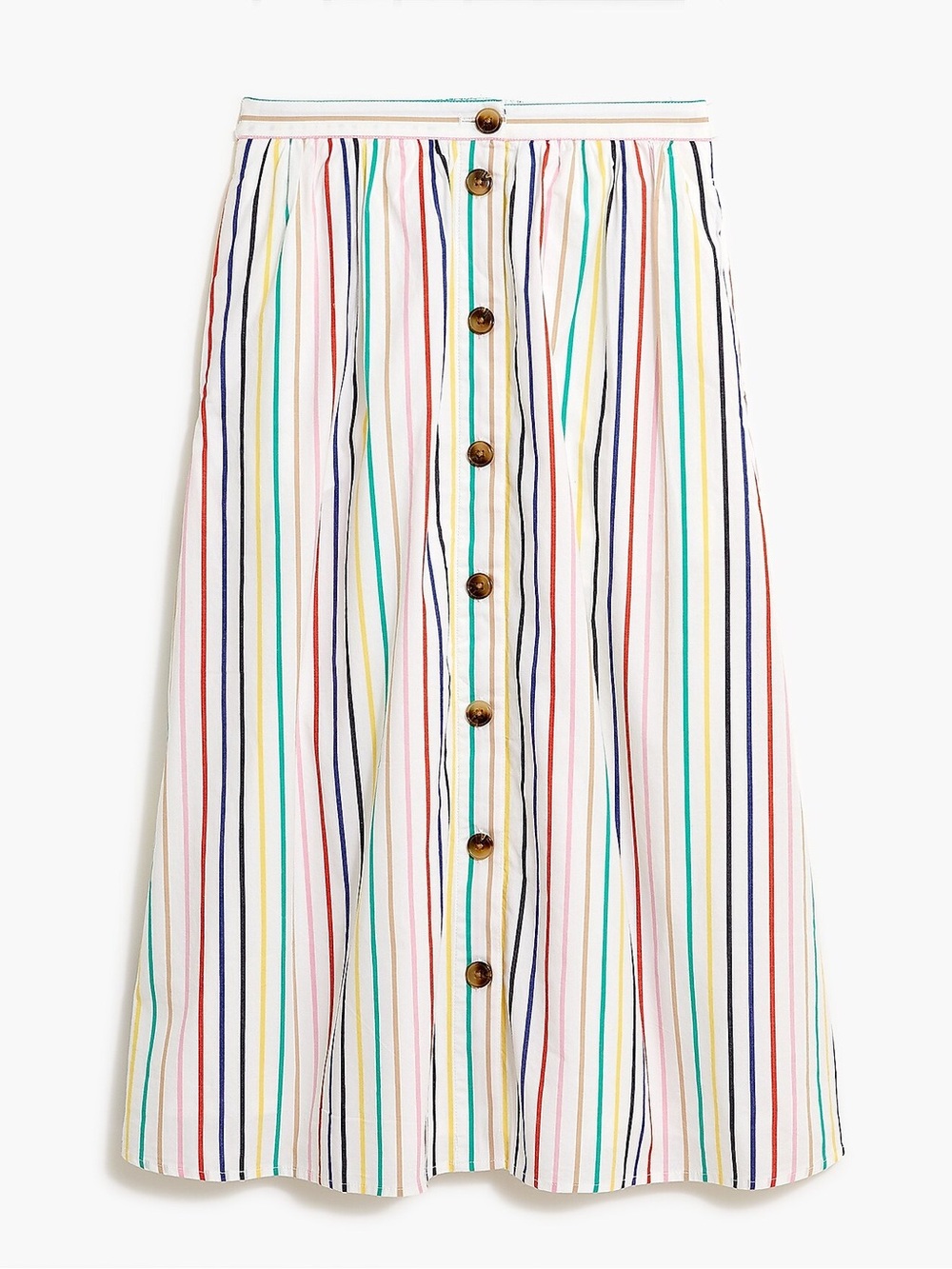 J. Crew Stripe Colorful Midi Skirt Size M